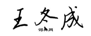 王正良王冬成行書個性簽名怎么寫
