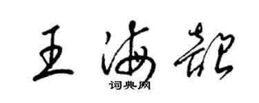 梁錦英王海韶草書個性簽名怎么寫