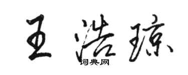 駱恆光王浩瓊行書個性簽名怎么寫