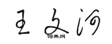 駱恆光王文河草書個性簽名怎么寫