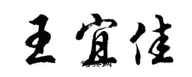 胡問遂王宜佳行書個性簽名怎么寫