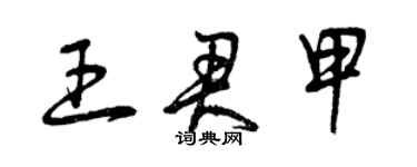 曾慶福王君甲草書個性簽名怎么寫