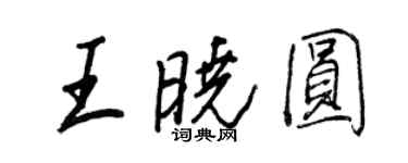 王正良王曉圓行書個性簽名怎么寫