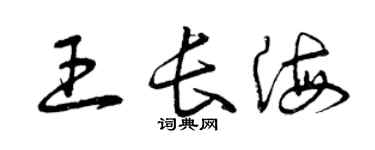 曾慶福王長海草書個性簽名怎么寫