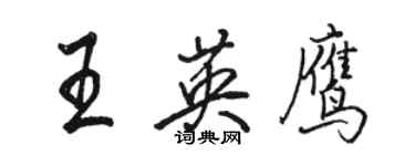 駱恆光王英鷹行書個性簽名怎么寫