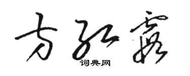 駱恆光方紅霞草書個性簽名怎么寫