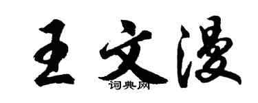胡問遂王文漫行書個性簽名怎么寫