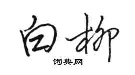 駱恆光白柳行書個性簽名怎么寫
