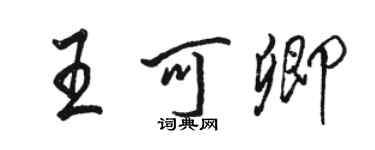 駱恆光王可卿行書個性簽名怎么寫