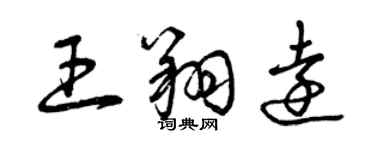 曾慶福王翔遠草書個性簽名怎么寫