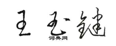 駱恆光王玉鍵草書個性簽名怎么寫