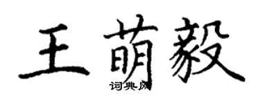 丁謙王萌毅楷書個性簽名怎么寫