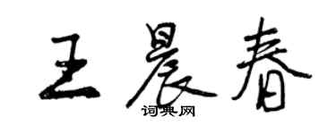 曾慶福王晨春行書個性簽名怎么寫