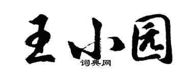 胡問遂王小園行書個性簽名怎么寫