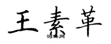 丁謙王素革楷書個性簽名怎么寫