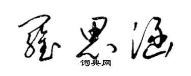 梁錦英羅思涵草書個性簽名怎么寫