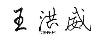 駱恆光王洪威行書個性簽名怎么寫