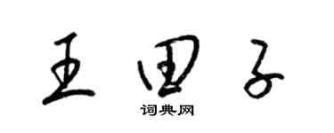 梁錦英王田子草書個性簽名怎么寫