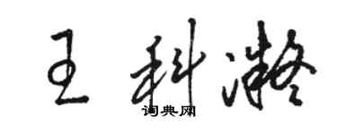 駱恆光王科凝草書個性簽名怎么寫