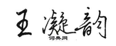 駱恆光王凝韻行書個性簽名怎么寫