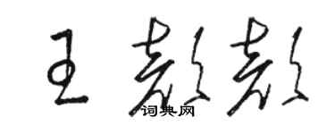 駱恆光王顏顏草書個性簽名怎么寫