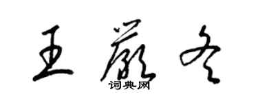 梁錦英王嚴冬草書個性簽名怎么寫