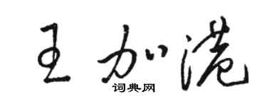 駱恆光王加港草書個性簽名怎么寫