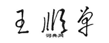 駱恆光王順單草書個性簽名怎么寫