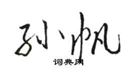 駱恆光孫帆行書個性簽名怎么寫