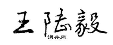 曾慶福王陸毅行書個性簽名怎么寫