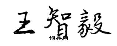 曾慶福王智毅行書個性簽名怎么寫