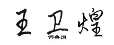 駱恆光王衛煌行書個性簽名怎么寫