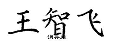 丁謙王智飛楷書個性簽名怎么寫