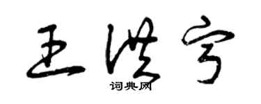 曾慶福王洪寧草書個性簽名怎么寫