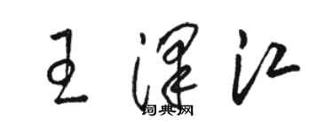 駱恆光王澤江草書個性簽名怎么寫