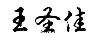 胡問遂王聖佳行書個性簽名怎么寫