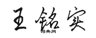 駱恆光王銘實行書個性簽名怎么寫