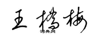 梁錦英王橋梅草書個性簽名怎么寫