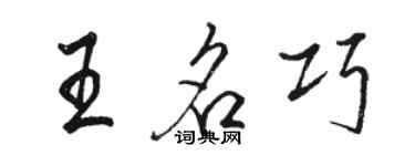 駱恆光王名巧行書個性簽名怎么寫