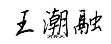 王正良王潮融行書個性簽名怎么寫