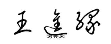 梁錦英王進緣草書個性簽名怎么寫