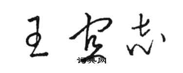 駱恆光王宜志草書個性簽名怎么寫