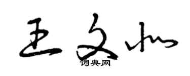 曾慶福王文北草書個性簽名怎么寫