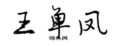 曾慶福王單鳳行書個性簽名怎么寫