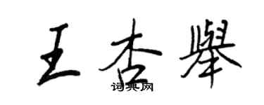 王正良王杏舉行書個性簽名怎么寫