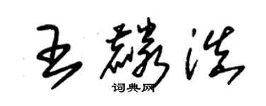 朱錫榮王麟滇草書個性簽名怎么寫