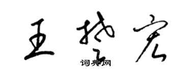 梁錦英王楚宏草書個性簽名怎么寫