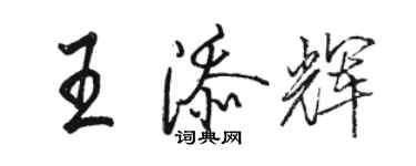 駱恆光王添輝行書個性簽名怎么寫