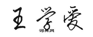 駱恆光王學愛行書個性簽名怎么寫