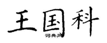 丁謙王國科楷書個性簽名怎么寫